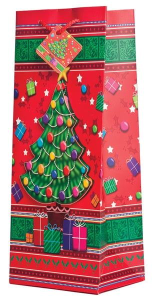 Pop-Up Yuletide Christmas Tree Wine Gift Bag