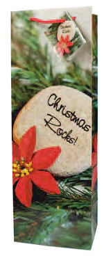 Christmas Rocks!  Paper Holiday Wine Bag