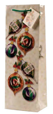 Deck the Halls  Paper Holiday Wine Bag