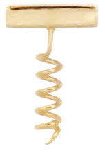 Corkscrew Lapel Pin, Gold Plated